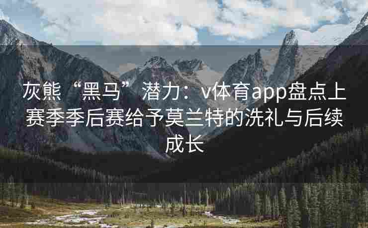 灰熊“黑马”潜力：v体育app盘点上赛季季后赛给予莫兰特的洗礼与后续成长